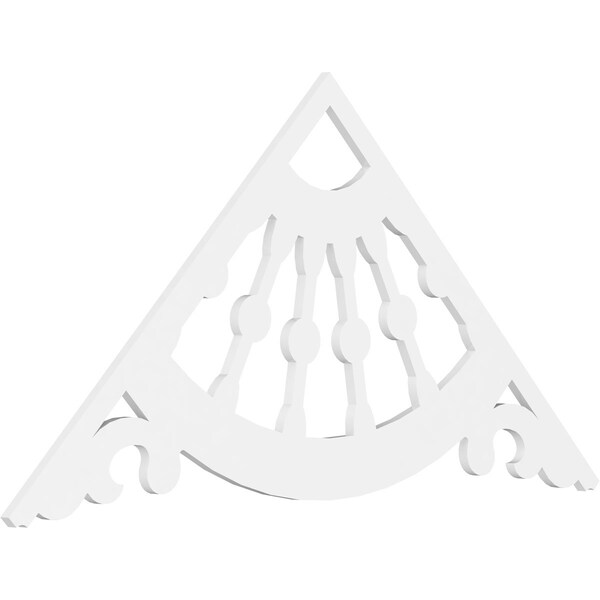 Ekena Millwork Pitch Wagon Wheel Architectural Grade PVC Gable Pediment, 72"W x 36"H x 1"P (12/12) GPP072X036X100WAG - main